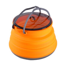 Camping Kettle 1.5L Foldable Silicone Cook Pot, Lightweight Travel Water Boiler for Hiking Outdoor