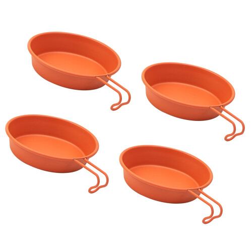 Pack of 4 Stainless Steel Plates Set Rust‑Resistant Stackable Tableware for Camping and Dining 2