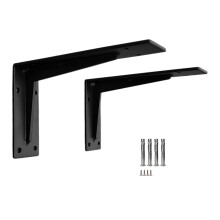 2Pack Heavy Duty Floating Shelf Brackets 35cm White, Durable Steel Wall Mount Supports for Home Garage 1000lb Load