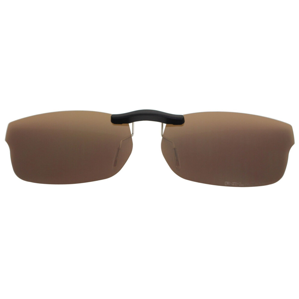 Brown 52X16 Clipon Sunglasses Polarized Lenses Uv Protection Easy Onehand Clip For Rayban Rb5187
