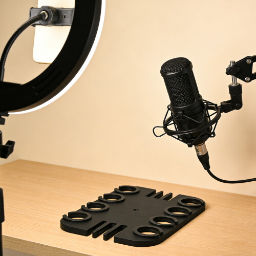 Support de stockage en acier résistant de microphones avec 8 1