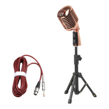 Dynamische microfoon met shockmount-standaard-rosé goud