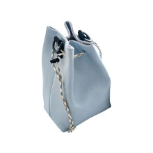 Sac de rangement en cuir PU étanche à la mode-bleu clair petit