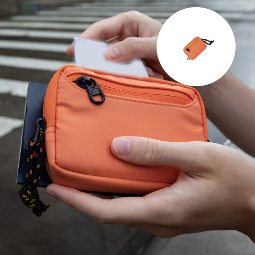 Nylon Travel Storage Pouch With Multiple Pockets For-Orange 2