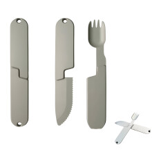 2in1 Magnetic Camping Cutlery Set, Foldable Reusable Stainless Steel Fork and Knife for Hiking and Travel
