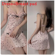 (M)Sleep Dress For Women With Satin Fabric V Neck And Builtin Padded Support For Lounging