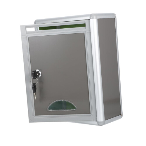 Locking Wall Mounted Mailbox, Weather Resistant Stainless Secure Drop Box for Office and Community Use