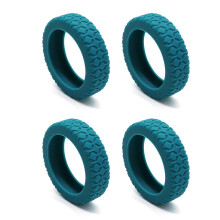 (4pcs, Lake Blue) Silicone Protector for Suitcases Wheel Super Soft Suitcase Wheels Protector Cover Replacement for Travel