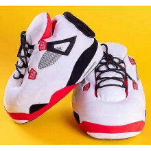 (34 44, a4白) Funny Home Slippers Yeezy Couple Winter Warm Fuzzy Shoes Indoor Outdoor Non-Slip