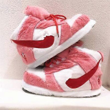 (34 44, 粉色) Funny Home Slippers Yeezy Couple Winter Warm Fuzzy Shoes Indoor Outdoor Non-Slip