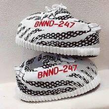 (34 44, 白色椰子) Funny Home Slippers Yeezy Couple Winter Warm Fuzzy Shoes Indoor Outdoor Non-Slip