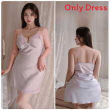 (Purple,M)Short Nightdress For Women With Vneck And Stretch Material For Home Use And Stay Hotel