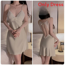 (AppleGreenSleepwear,L)Satin Women Sleep Gown With Vneck And Elastic Fit For Comfortable Night Sleep