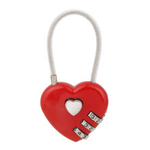 Heart Shaped 3 Digit Combination Padlock, Durable Zinc Alloy Keyless Lock for Luggage Drawers Boxes