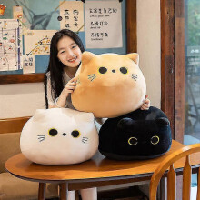(40cm, Gray) 8-40cm Kawaii Black Cat Pillow Plush Doll Toys Cute High Quality Cartoon Animal Gifts For Boys Girls Friends Decorate Childrens