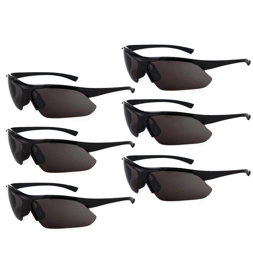 Black Anti Fog Safety Glasses, Uv Resistant Impact Resistant Protective Eyewear With Dark Lenses, 6 Pairs 9771547870173