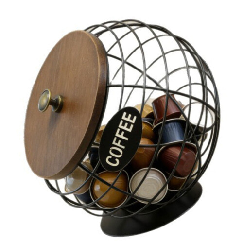 Round Coffee Holder Iron Storage Rack For Kitchen And Office
