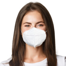5 Layer Disposable Face Mask Made in USA Breathable Comfort Fit with Elastic Ear Loop, 20 Pack White