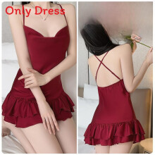 (RustSleepwear,M)Lightweight Satin Nightgown With Stretch Fabric And Casual Design For Rest Sleep And