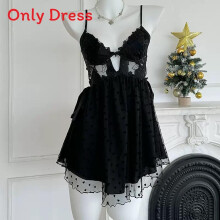 (Black,L)Sexy Vneck Sleep Gown With Mesh Detailing And Comfortable Fit For Young Women