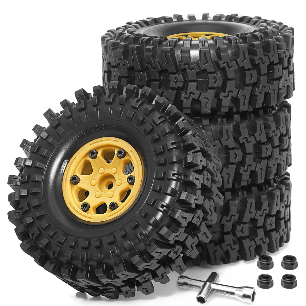 4Pcs 120Mm 1.9 Rc Crawler Tires And Beadlock Wheels Set DeepâGrip Rubber 12Mm Hex For Trx4 Scx10 Gen8 9073542014171