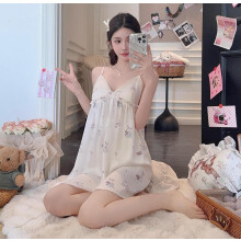 (WhiteRabbit,M)Sweetheart Nightdress With Ice Silk Fabric And Sleeveless Design For Relaxing Sleep Sessions