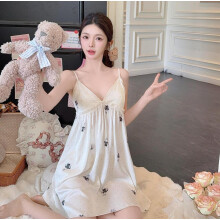 (BlackBunny,M)Sweetheart Nightdress With Ice Silk Fabric And Sleeveless Design For Relaxing Sleep Sessions