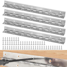 15.7 x 2 Inch Stainless Steel Piano Hinges with Screws, Corrosion‑Resistant Continuous Hinges for Doors Cabinets and DIY Projects