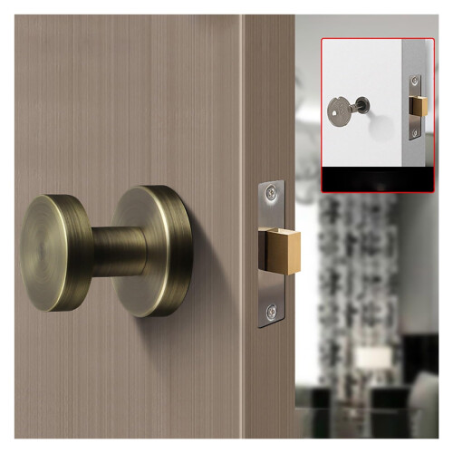 4pcs Green Zinc Alloy Door Knobs Set, Durable Matte Finish, Easy Installation, Reversible Design