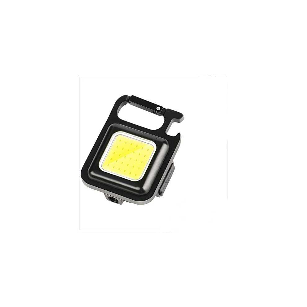 Rechargeable Keychain Flashlight 800Â¯Lumens Magnetic Cob Work Light With Bottle Opener UsbâC Charging 9330225345688