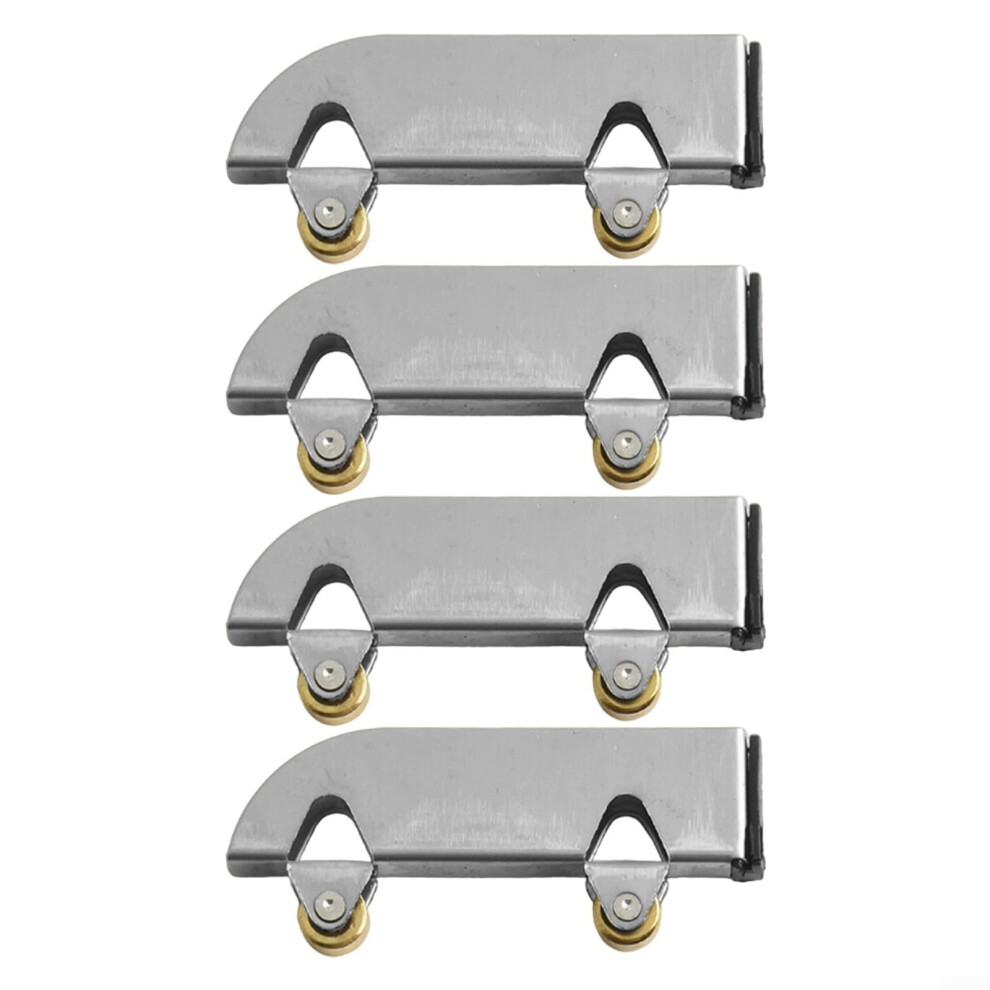 Glass Sliding Door Roller 5Mm Stainless Steel Pulley Clamp For Display Cabinet Smooth Silent Sliding 9771547870548