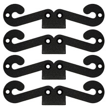 Decorative Barn Door Hinges Matte Black Deer Horn Design 4Pcs Rustic Farmhouse Sliding Door Hardware