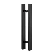 Stainless Steel Door Handle Heavy Duty Square Pull for Glass and Wooden Doors with Mounting Screws