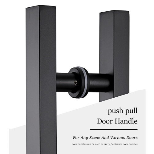 Commercial Glass Door Handle 120cm White Modern Square Pull Handle Heavy Duty Office Entry Use 1