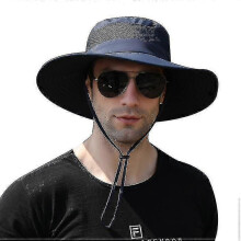 (navy) Sun Hat For Men/women, Summer Uv Protection Spf Waterproof Boonie Hat High Quality