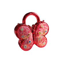 Mini-Schmetterlings-Abendtasche, Strass-Clutch, Handtasche,-Rot
