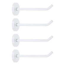 4Pcs White Stainless Steel Coat Hooks 4.7 Inch Wall Mount Hooks Heavy Duty RustResistant for Bathroom Closet