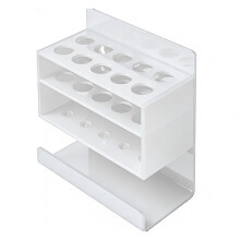 Wandgemonteerde acryl markerhouder met 10 slots Sticky Pen-Wit