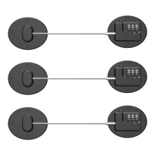 Refrigerator Lock 3 Pack Black – Child Proof Fridge Combination Cable Lock with Keyless Access and Adhesive Easy Installation