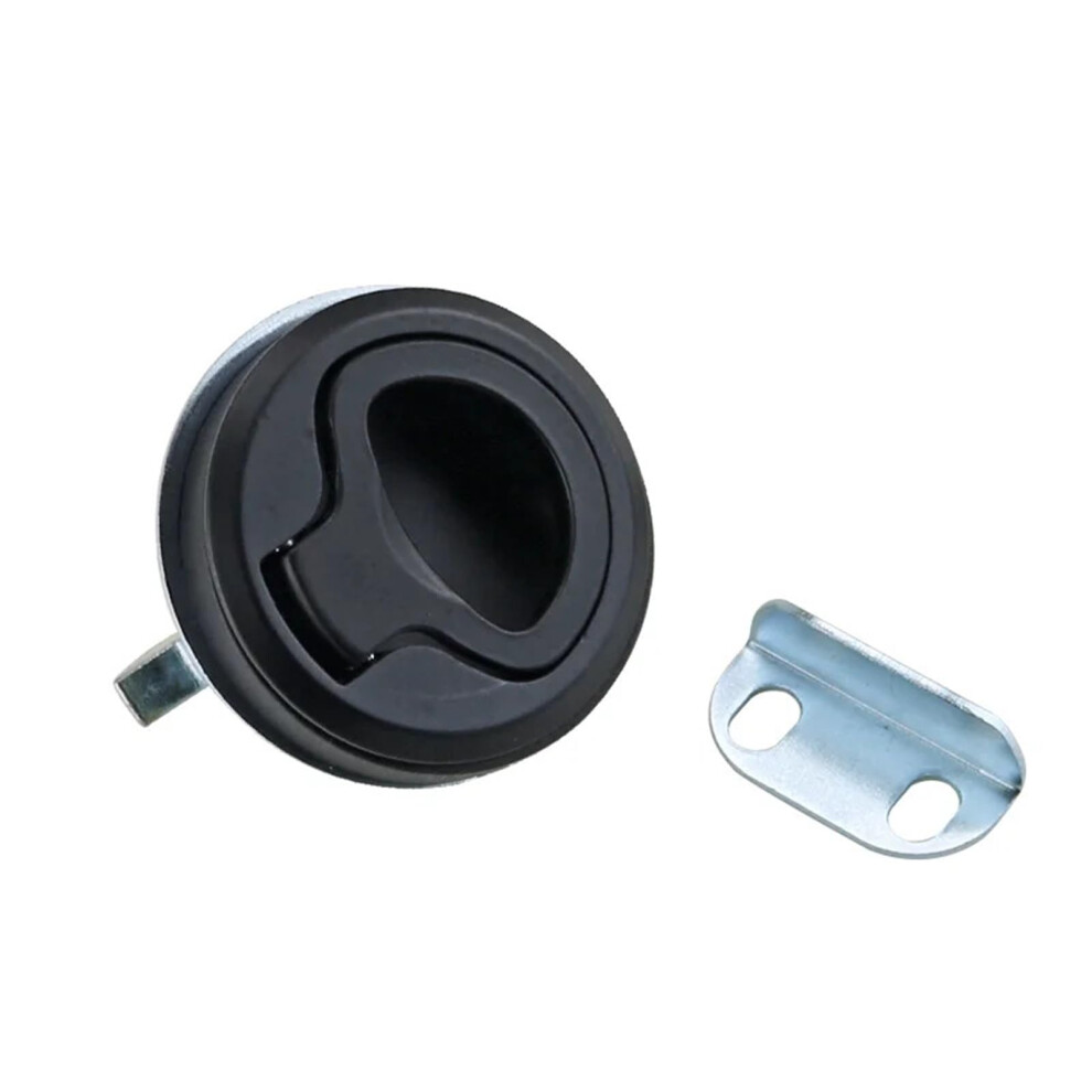 Zinc Alloy Embedded Panel Lock Black 1Pcs, Flush Recessed Drawer Lock With Secure Collision Tongue 9351714494472