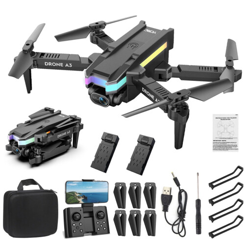 4K Drone with Camera, Foldable WiFi FPV Quadcopter Dual Lens, Altitude Hold, LED Light 1