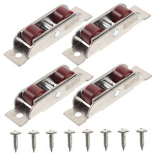 4pcs Stainless Steel Double Wheel Sliding Door Roller for Smooth Sliding Motion and Easy Installation