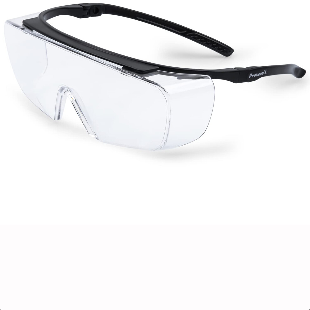 Safety Glasses Over Prescription Glasses, Anti Fog Protective Eyewear Ansi Z87.1 Uv Blocking Clear Lens, Scratch Resistant Captain Clear 1 Pack 9771547871170