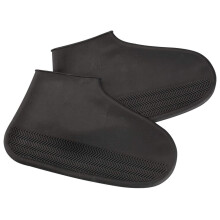 Waterproof Shoe Covers for Adults, Reusable Stretchable Silicone Protectors with AntiSlip Sole, Black