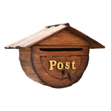 Modern Wooden Wall Mounted Mailbox Retro Design Durable Wood Build for Outdoor Home Use