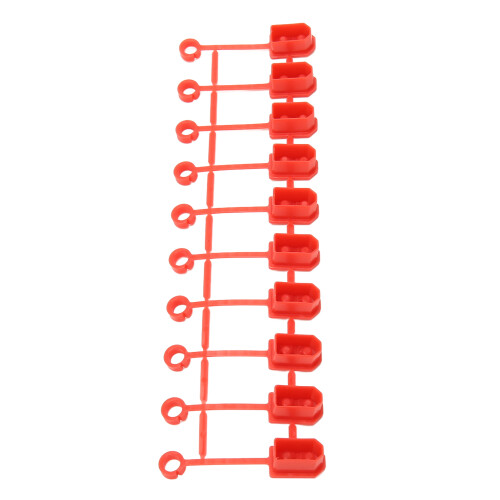 XT60 Dustproof Caps 1 Strip 10 Pcs Rubber Red
