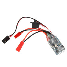 30A Bidirectional Brushed ESC with Brake for 1/18 RC Car, Builtin UBEC and Programmable Throttle