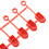 XT60 Dustproof Caps 1 Strip 10 Pcs Rubber Red 10