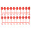 XT60 Dustproof Caps 1 Strip 10 Pcs Rubber Red 16