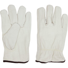 4189 Abrasion Resistant Buffalo Leather Work Gloves with Elastic Wrist, Alabaster 3X‑Large